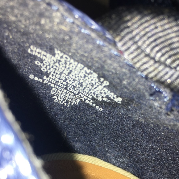 NWOT OLD NAVY Lace Up Espadrille Wedge Peep Toe Blue Sandals - Size 10 - Picture 13 of 15